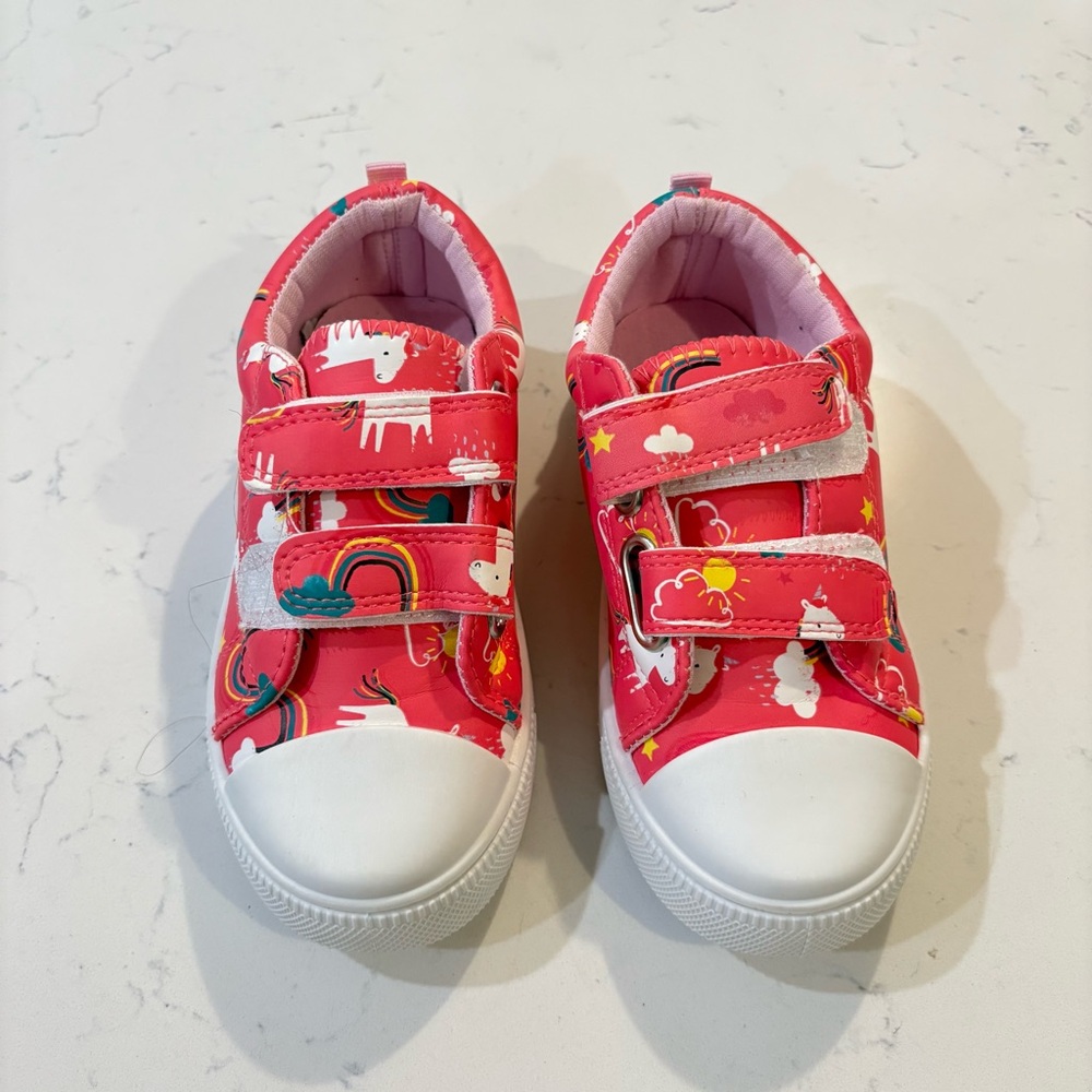Pink Rainbow Unicorn Print Toddler Sneakers Size 10